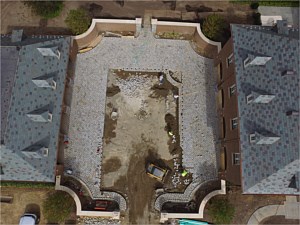 belgium block  driveway large estate belgium block border blacktop paving cobblestone courtyard all belgium block drone slate roof roman arch brookville